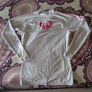Roxy rash guard. White and pink 💗